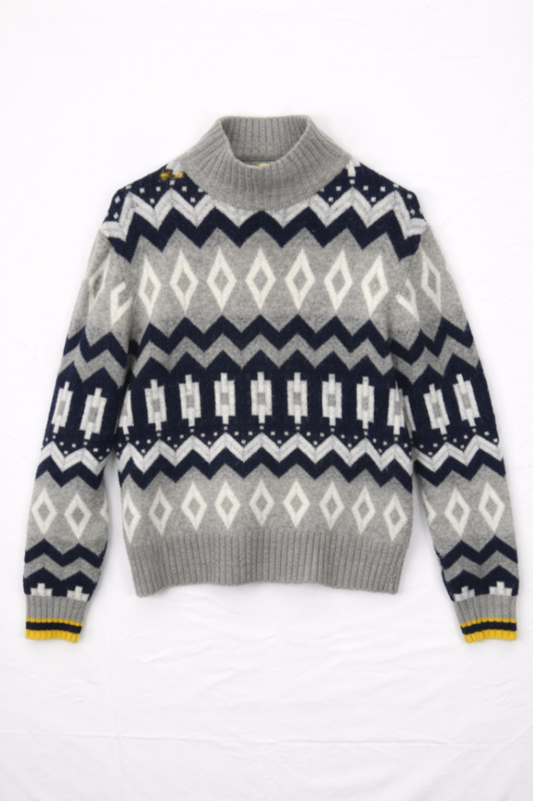 J. Crew Sweater M Gray, Navy, White, Black, Yellow