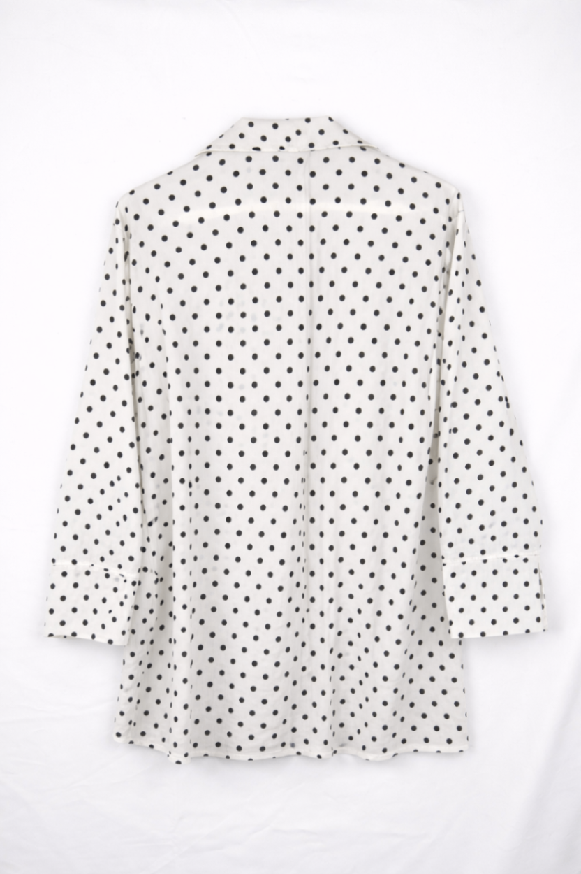 Zara Shirt M White with black polka dots