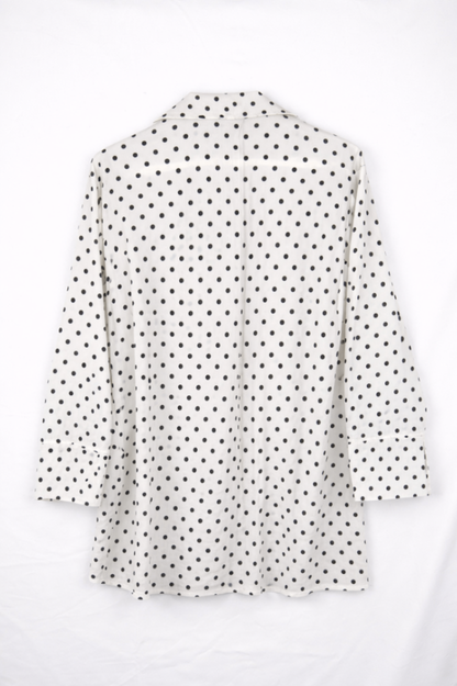 Zara Shirt M White with black polka dots