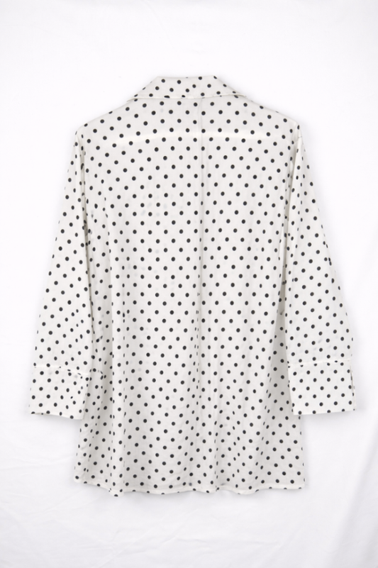 Zara Shirt M White with black polka dots