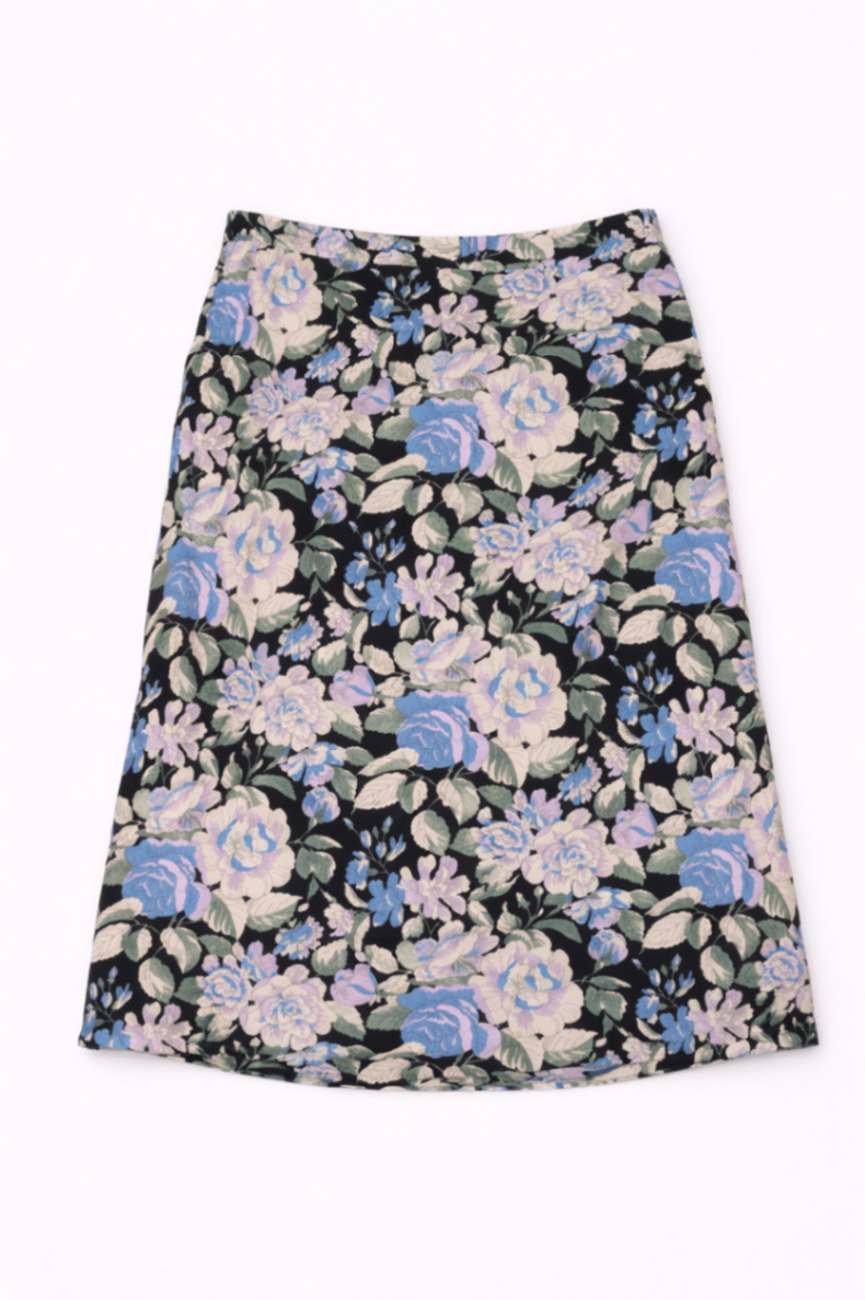 &Other Stories Skirt 40 Black with pastel floral pattern