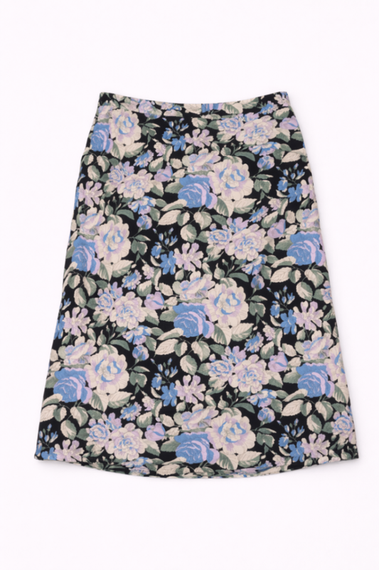 &Other Stories Skirt 40 Black with pastel floral pattern
