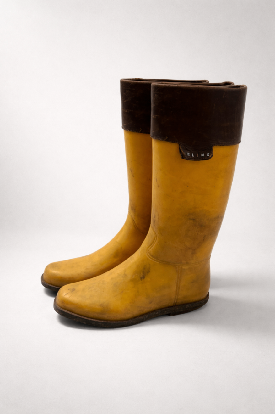 Celine Boots 40 Yellow and Brown