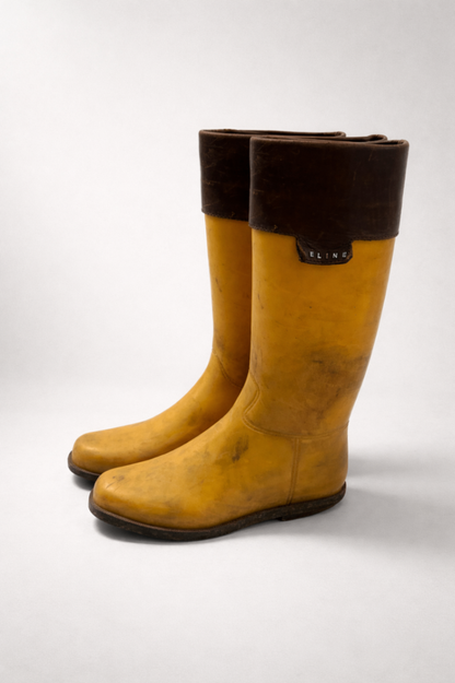 Celine Boots 40 Yellow and Brown