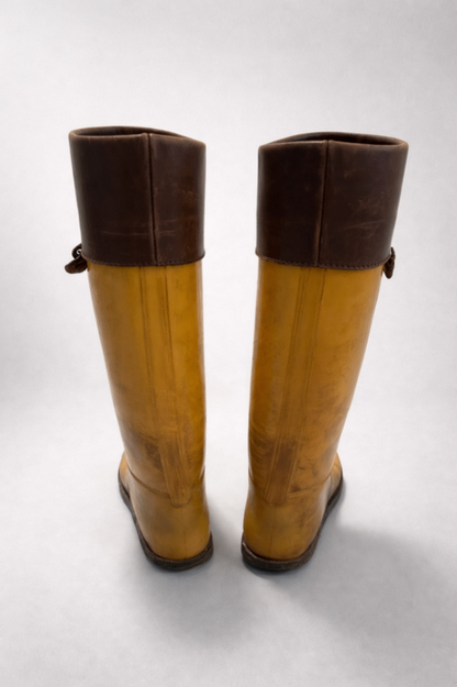 Celine Boots 40 Yellow and Brown