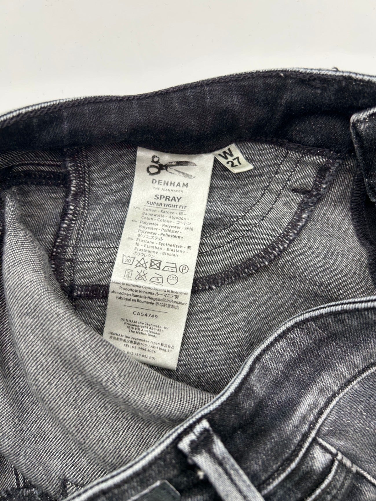 Denham Jeans 27/32 Black/Gray