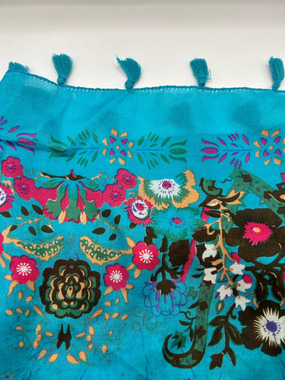 Patterned Scarf Turquoise