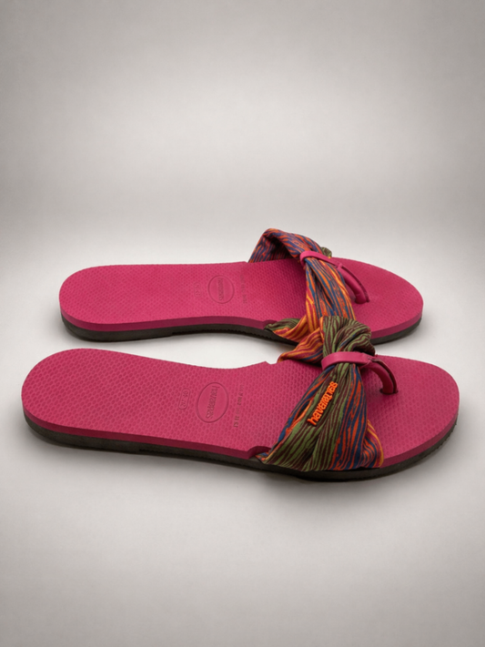 Havaianas Sandals 39-40 Pink with multicolored straps