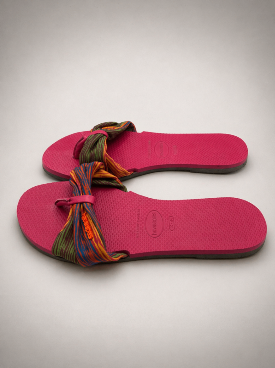 Havaianas Sandals 39-40 Pink with multicolored straps