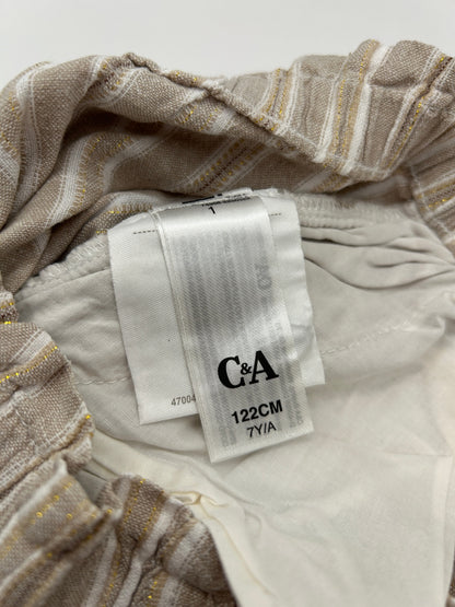 C&A Pants Beige with white and gold stripes