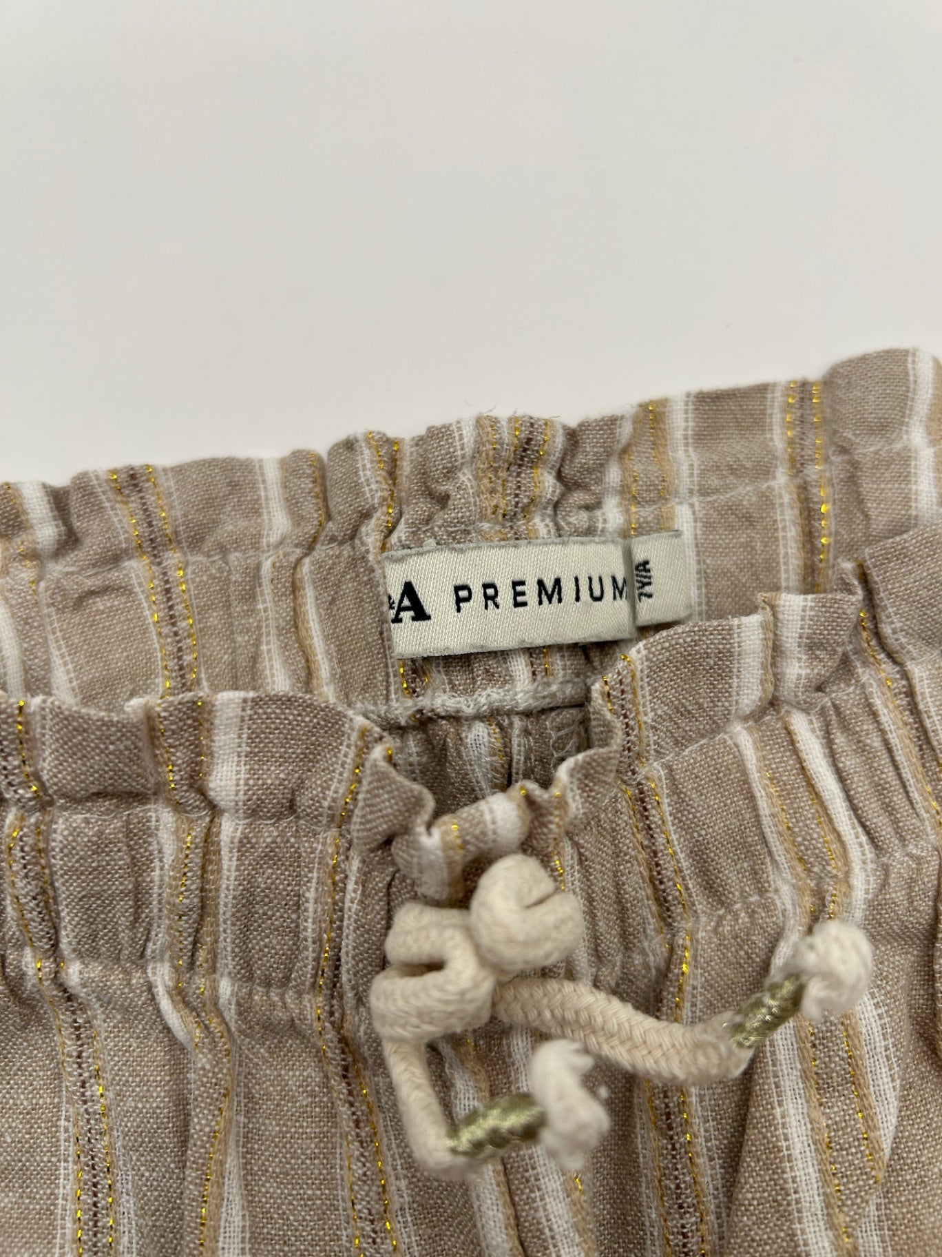 C&A Pants Beige with white and gold stripes