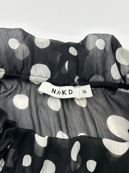 NA-KD Dress Black with white polka dots