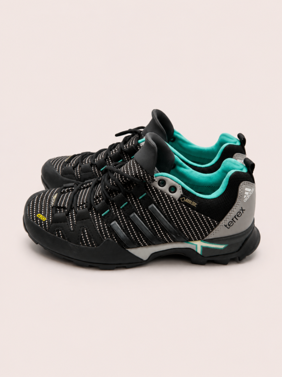 adidas Trail Running Shoes Black with teal accents