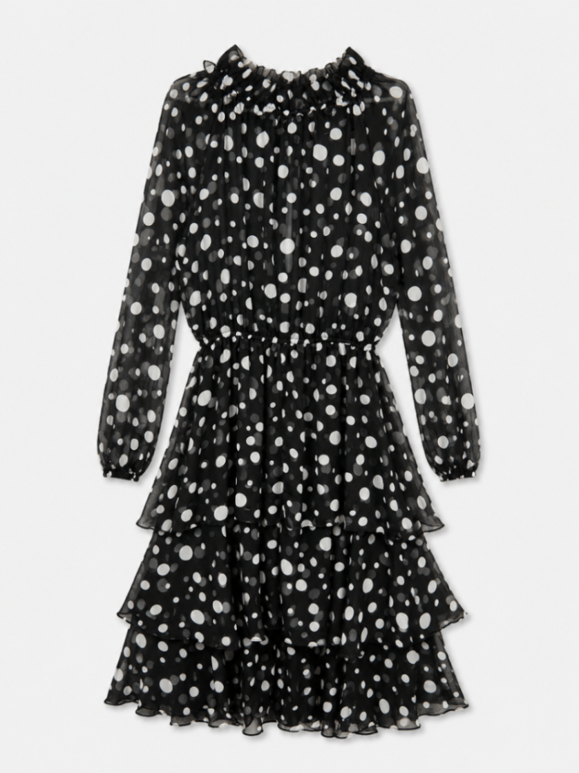 NA-KD Dress Black with white polka dots