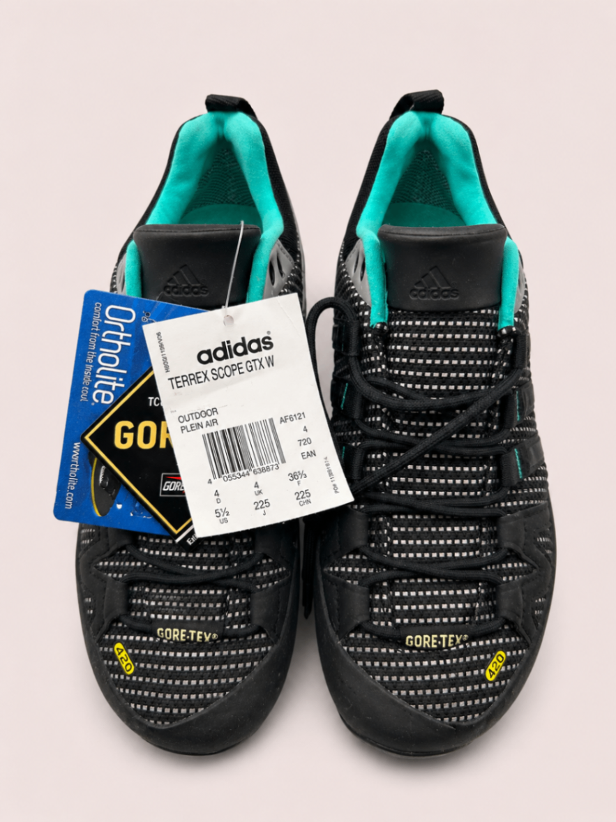 adidas Trail Running Shoes Black with teal accents