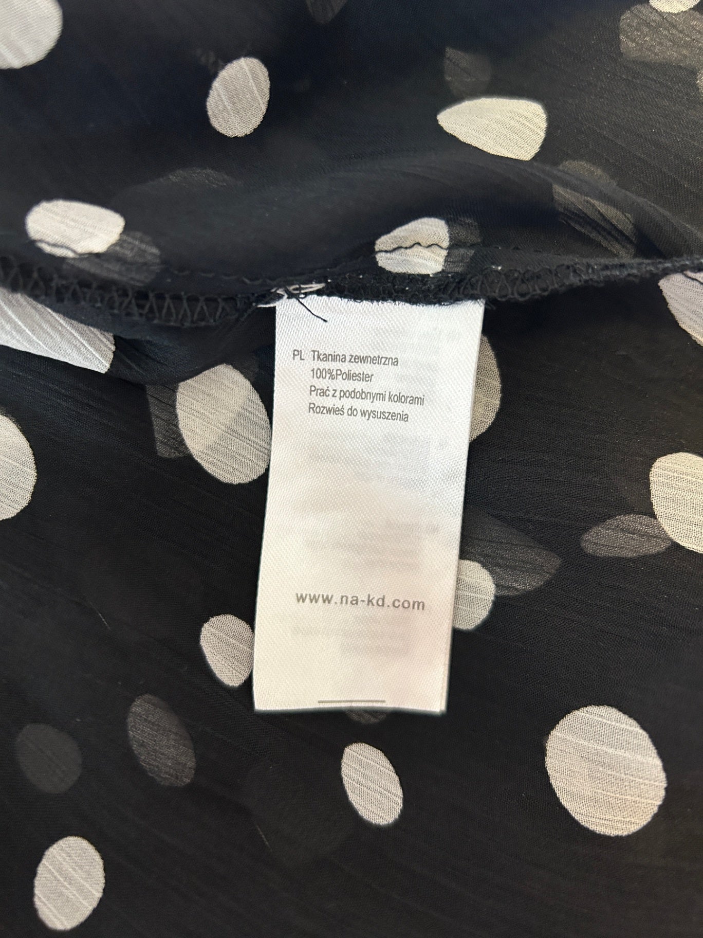 NA-KD Dress Black with white polka dots