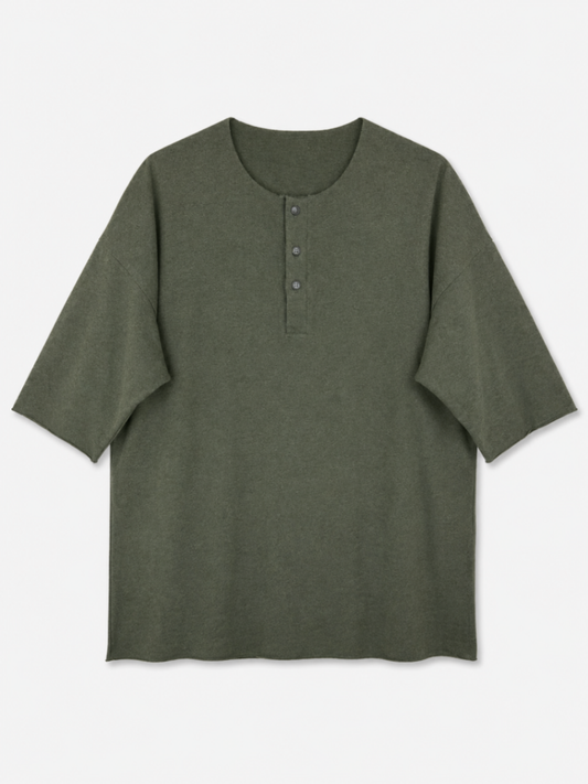 PRJCT AMS - Henley Shirt - Green - size: M
