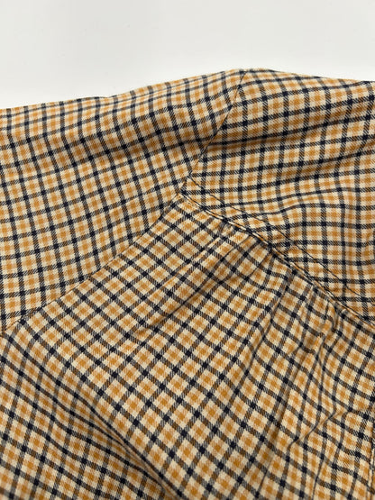 Comptoir des Cotonniers Dress Beige with a checkered pattern of black and red lines
