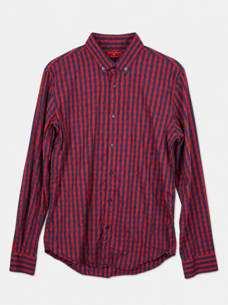 Zara Man Shirt Red and navy blue L