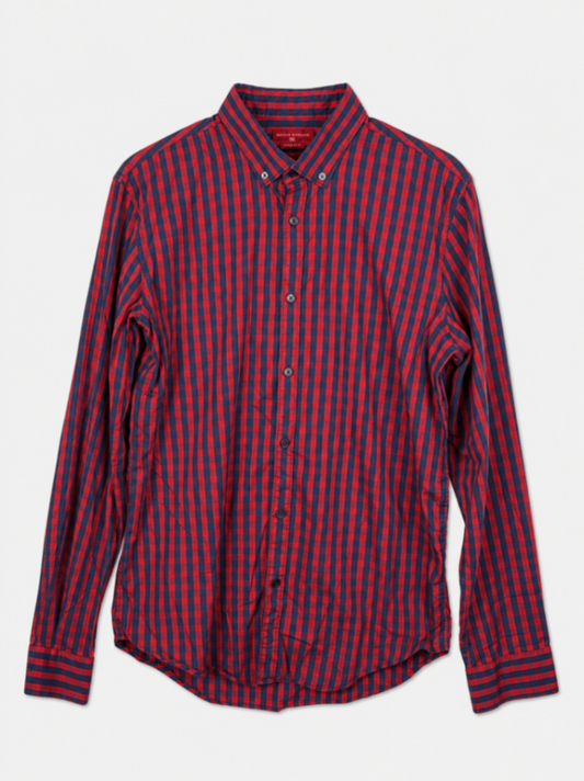 Zara Man Shirt Red and navy blue L