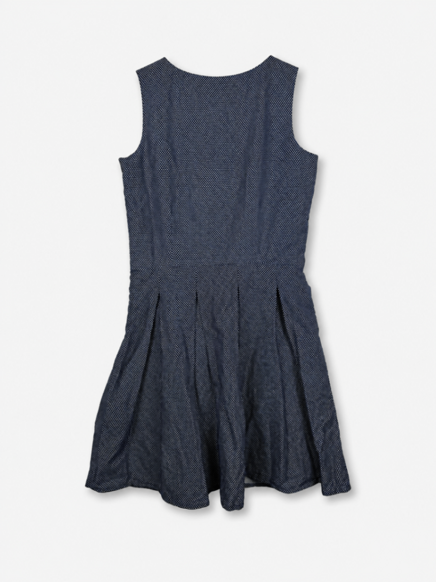 Allen Solly Dress S Navy Blue with White Polka Dots