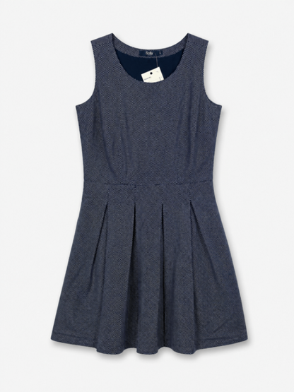 Allen Solly Dress S Navy Blue with White Polka Dots