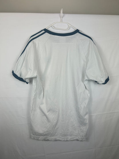 adidas T-Shirt M White with navy blue accents