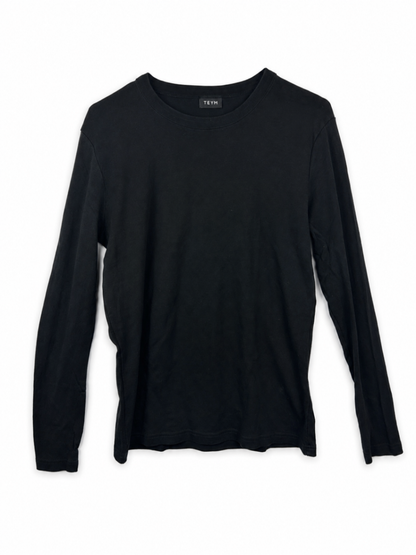 TEYM Black Long Sleeve T-Shirt S | 100% Organic Cotton Made in Portugal Minimalist Premium Basic