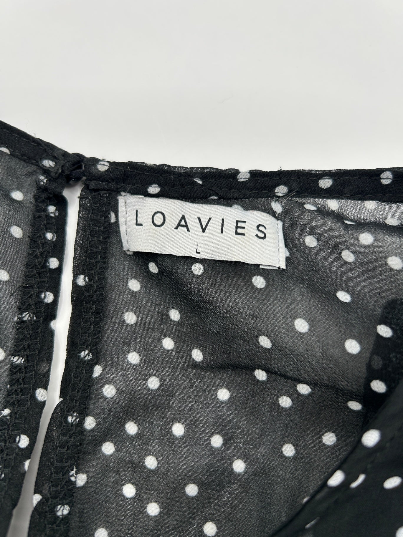 Loavies Dress M Black with white dots