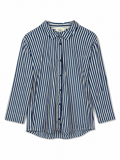 Anna van Toor Shirt M Navy Blue and White