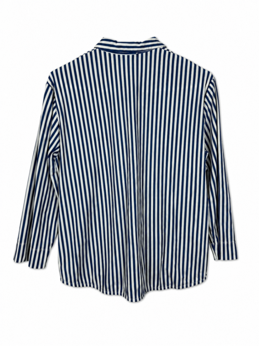 Anna van Toor Shirt M Navy Blue and White