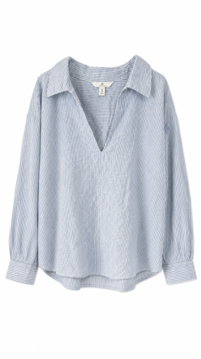H&M Shirt S Blue and white