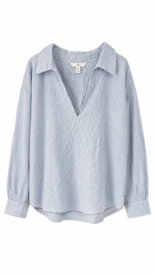 H&M Shirt S Blue and white