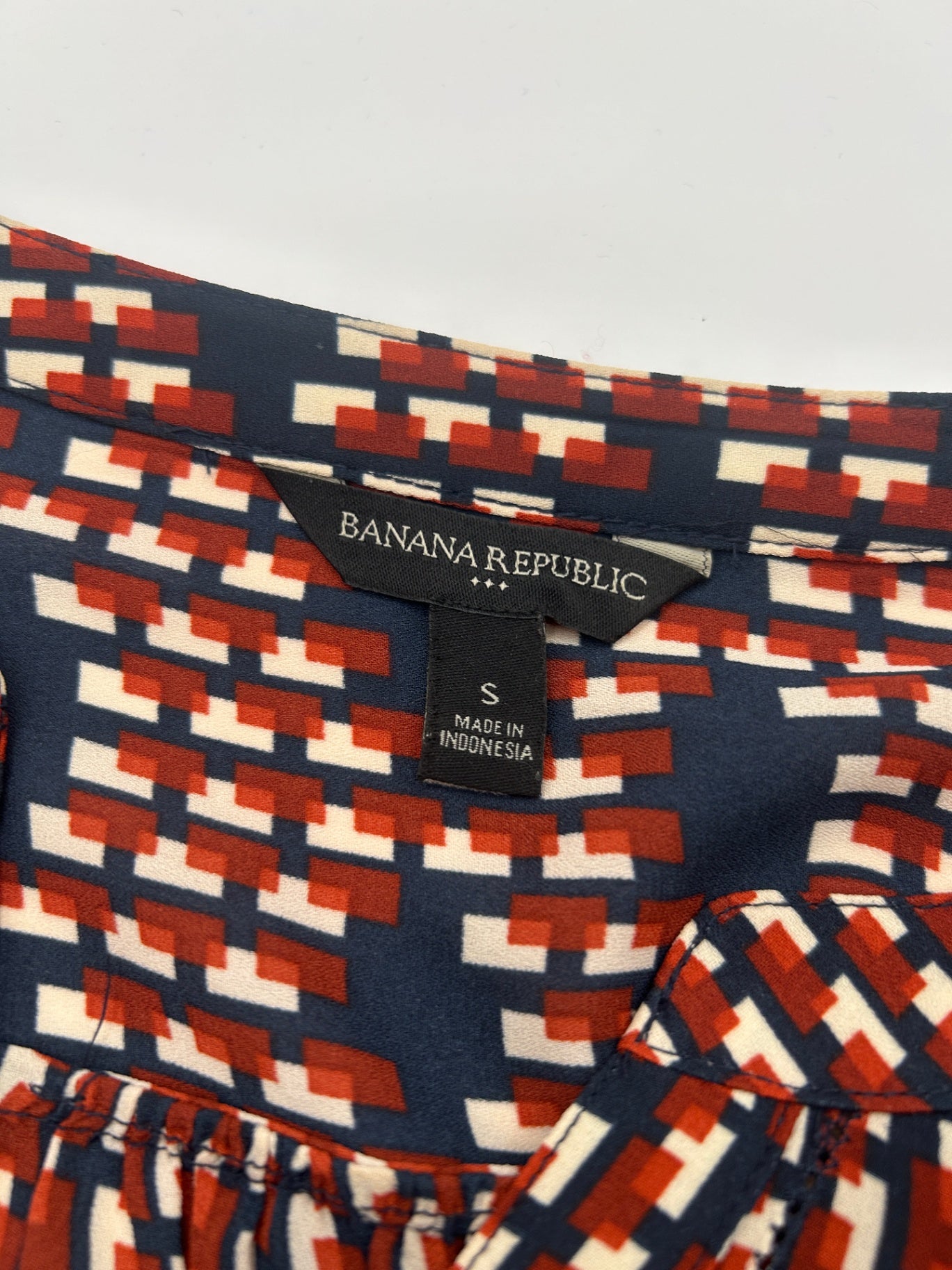 Banana Republic Blouse S Multicolor (Navy, Red, White)