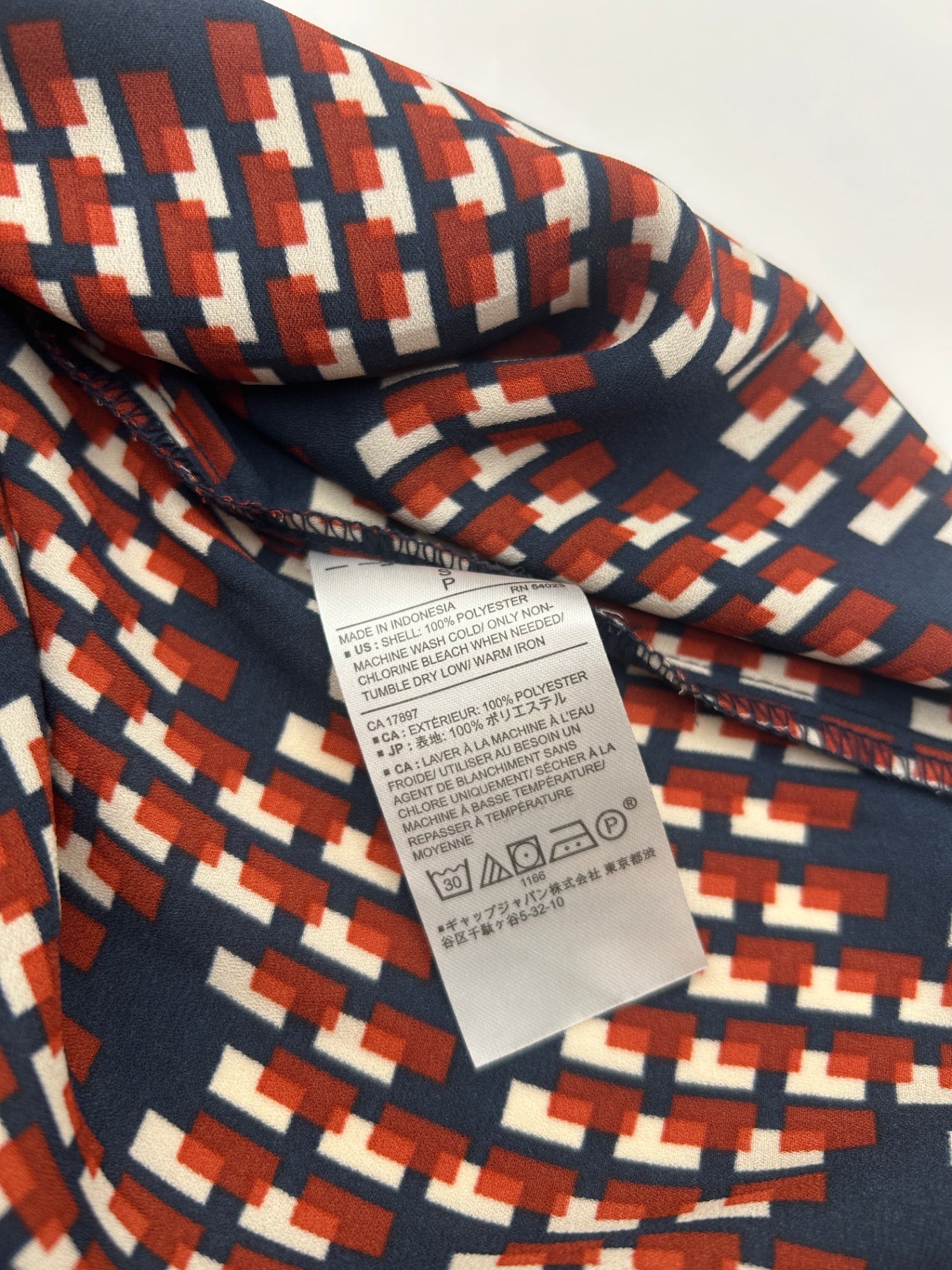 Banana Republic Blouse S Multicolor (Navy, Red, White)