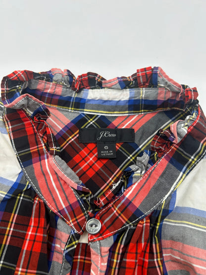 J.Crew Tank Top 6 Navy blue with red, yellow, and white plaid pattern