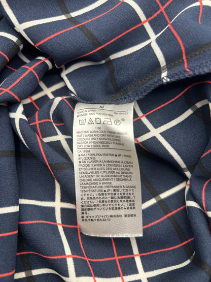Banana Republic M Navy blue with red and white checkered pattern
