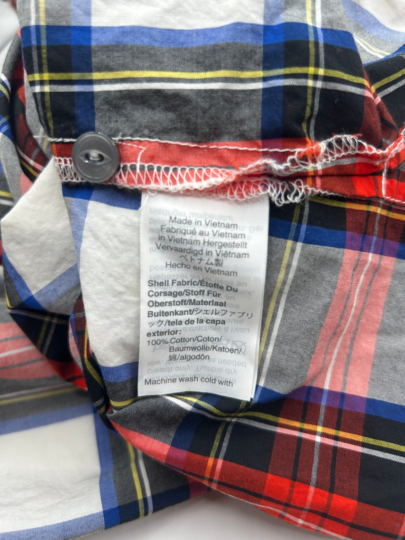 J.Crew Tank Top 6 Navy blue with red, yellow, and white plaid pattern
