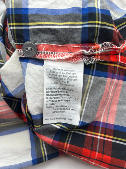 J.Crew Tank Top 6 Navy blue with red, yellow, and white plaid pattern
