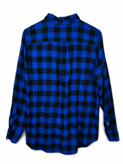 Banana Republic Shirt M Blue and black checked pattern