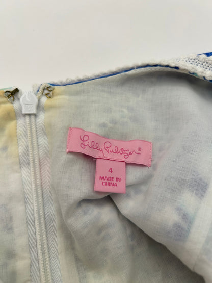 Lilly Pulitzer 4 Dress White, Blue, Red