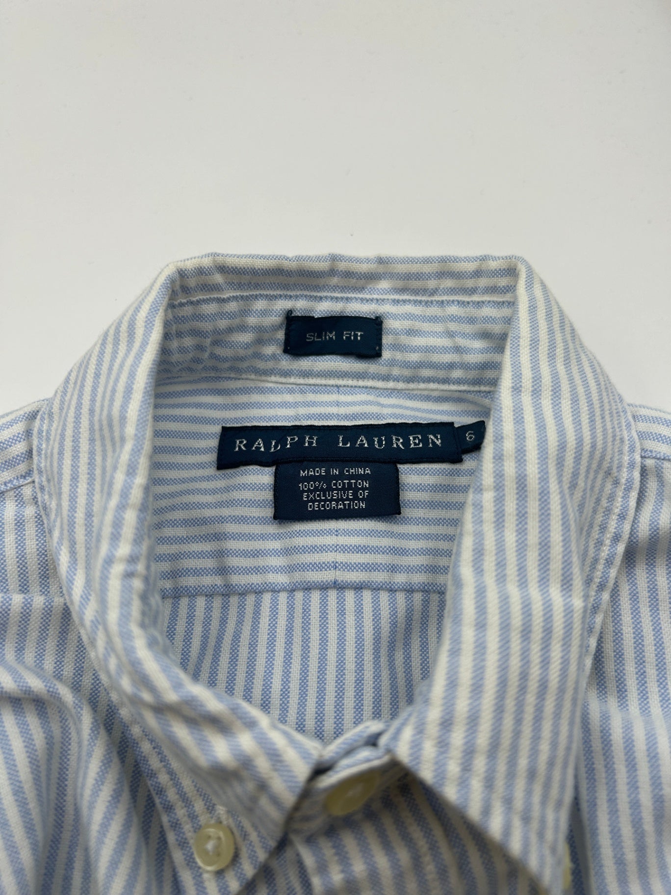 Ralph Lauren Shirt 6 Light Blue and White