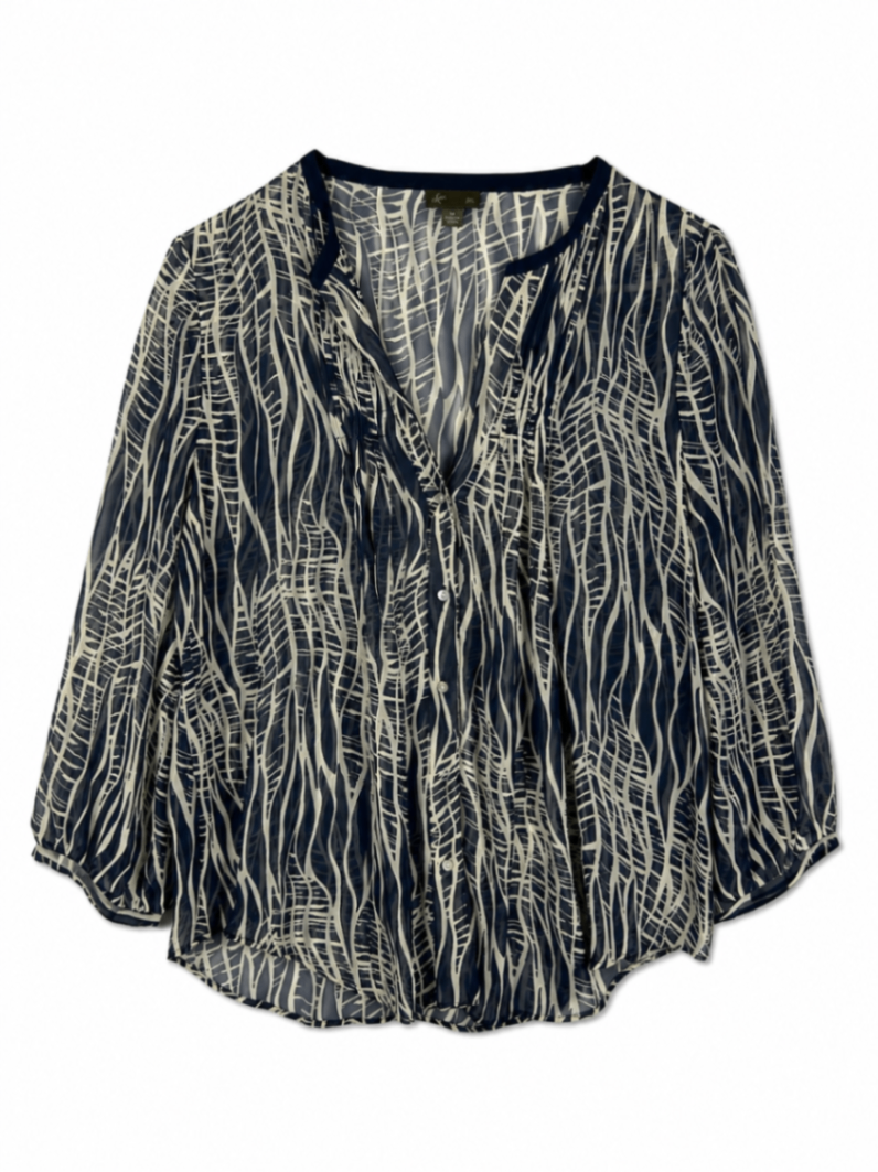 Fei Blouse 8 Navy and cream