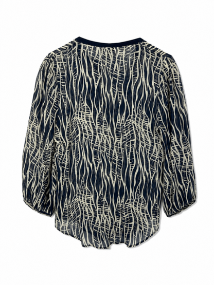 Fei Blouse 8 Navy and cream
