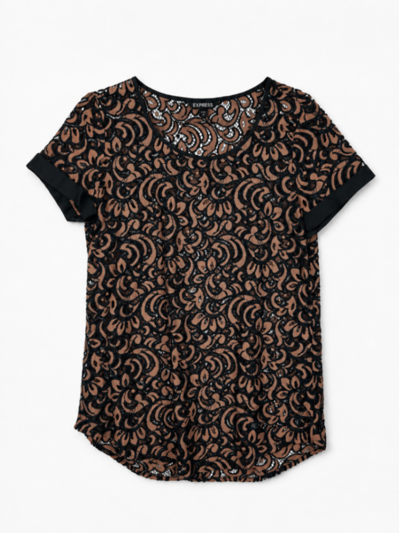 EXPRESS T-Shirt M Black and Beige S