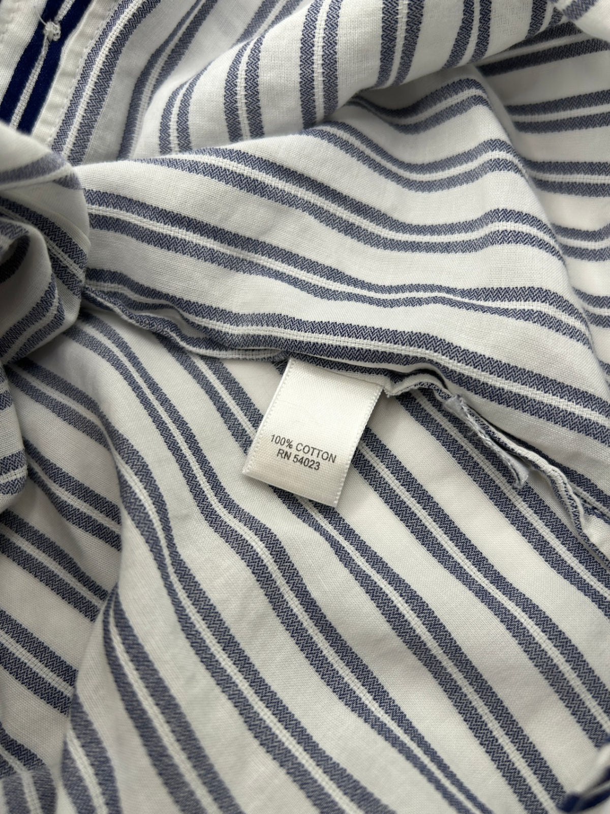 Banana Republic S White with navy blue stripes