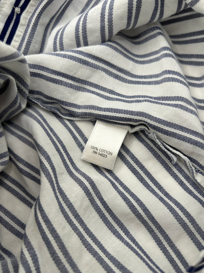 Banana Republic S White with navy blue stripes
