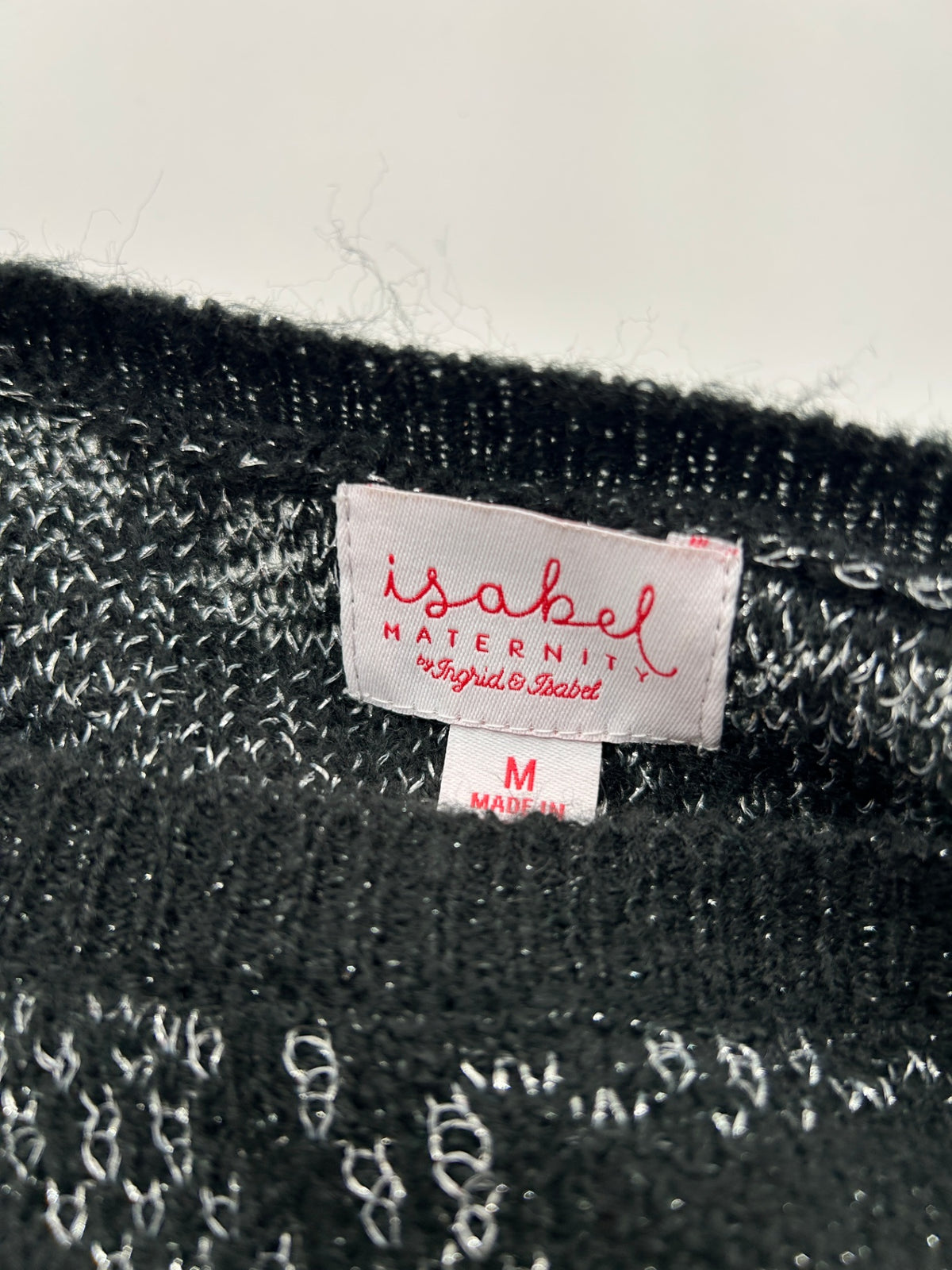 Isabel Maternity Sweater M Black and gray