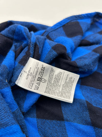 Banana Republic Shirt S Blue and black checkered pattern