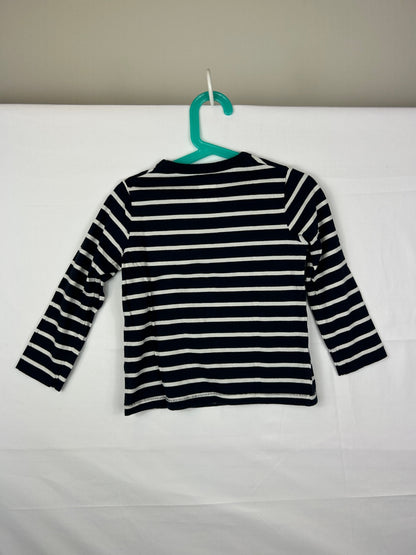 GAP Long Sleeve Shirt 4T Navy blue and white